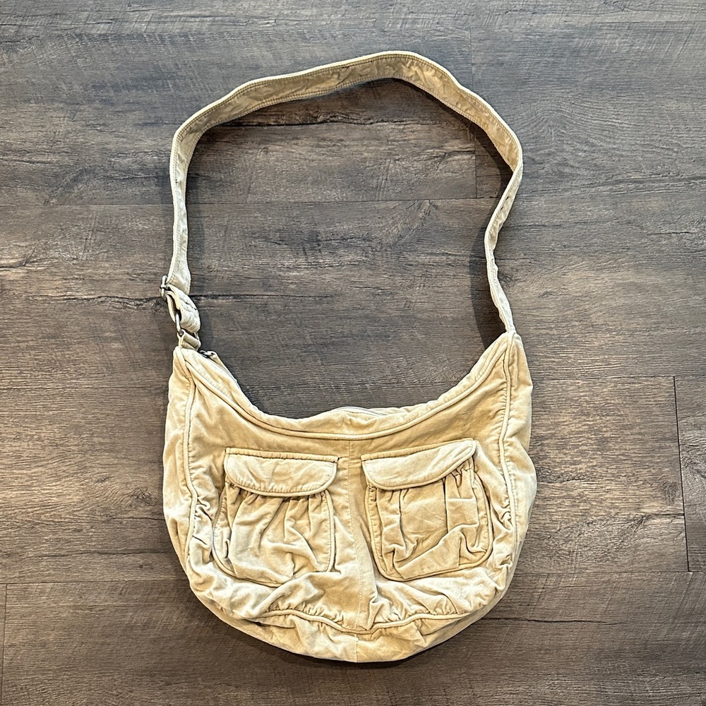 Old Navy Vintage Y2K Cream/Beige Shoulder Boho Messenger Bag